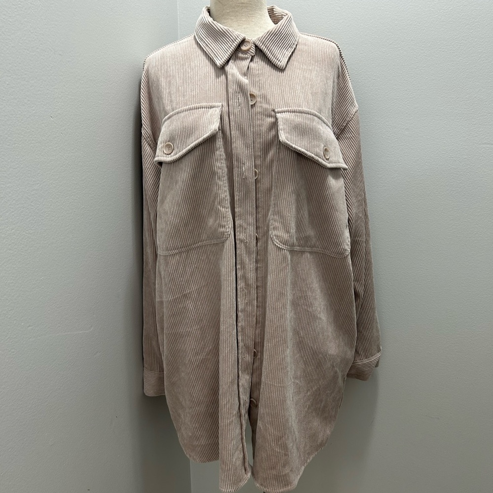 Oversized Corduroy Shjacket